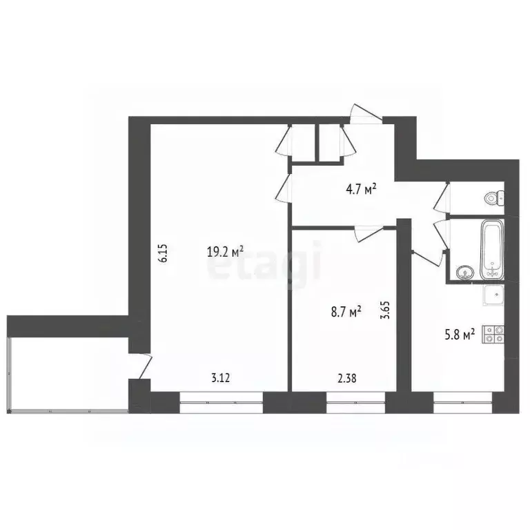2-к кв. Ярославская область, Ярославль просп. Толбухина, 6к2 (44.3 м) - Фото 2