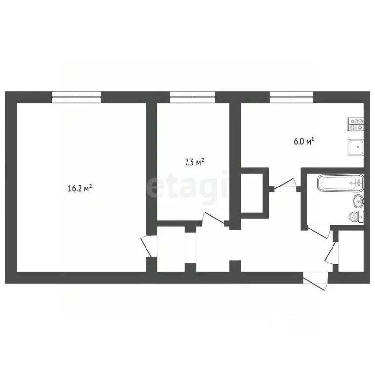 2-к кв. Тюменская область, Тюмень ул. Черепанова, 70 (40.7 м) - Фото 2