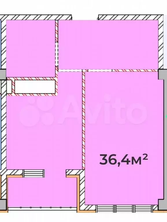 2-к. квартира, 36,4 м, 9/9 эт. - Фото 0
