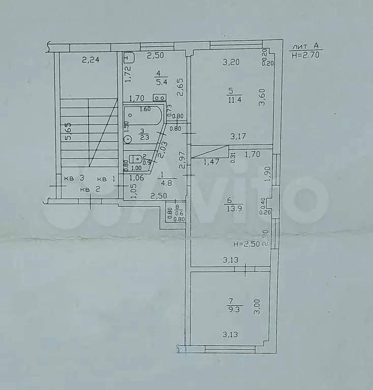 3-к. квартира, 48,6 м, 1/2 эт. - Фото 0