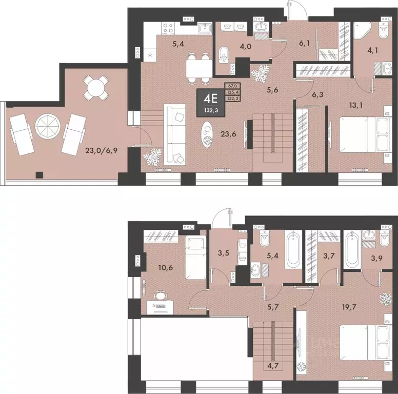 3-к кв. забайкальский край, чита ул. генерала белика, 3 (132.3 м) - Фото 0