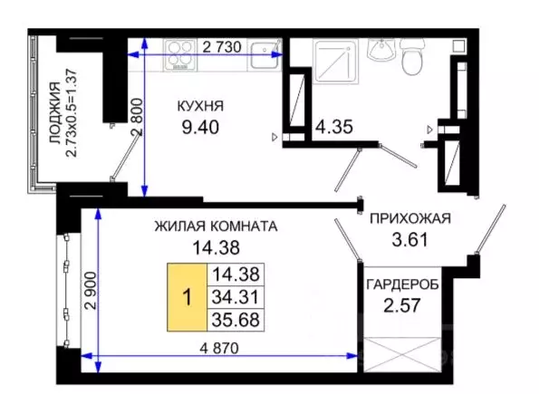 1-к кв. Ростовская область, Ростов-на-Дону Нефтекачка кв-л, Октябрь ... - Фото 0