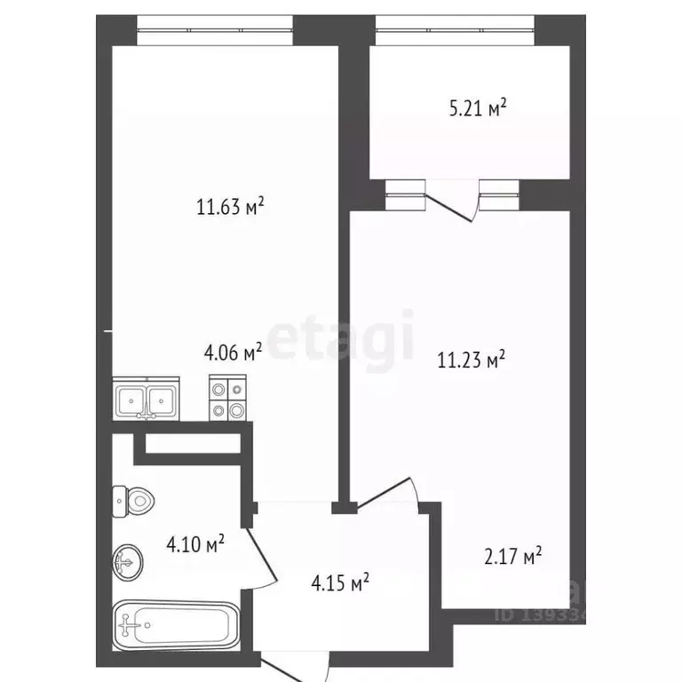 1-к кв. Тюменская область, Тюмень ул. Тимофея Кармацкого, 17 (39.95 м) - Фото 1