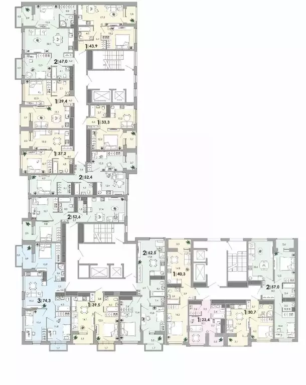 2-к кв. Тверская область, Тверь Южный мкр,  (67.0 м) - Фото 1