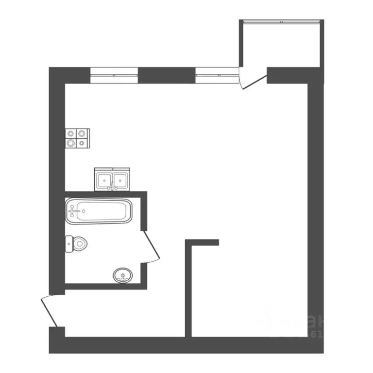 1-к кв. Тюменская область, Тюмень Северная ул., 35 (30.2 м) - Фото 2