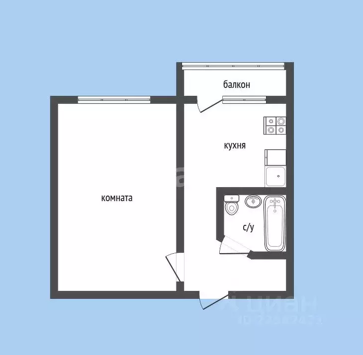 1-к кв. Удмуртия, Ижевск Клубная ул., 35 (28.4 м) - Фото 2