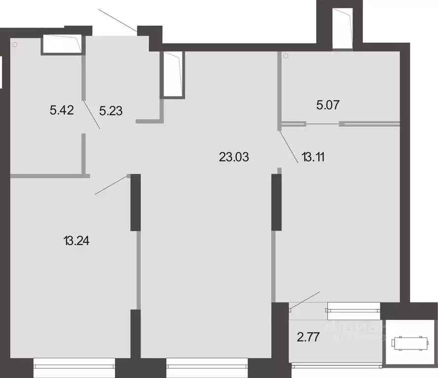 2-к кв. Тульская область, Тула ул. Фридриха Энгельса, 74 (67.87 м) - Фото 2