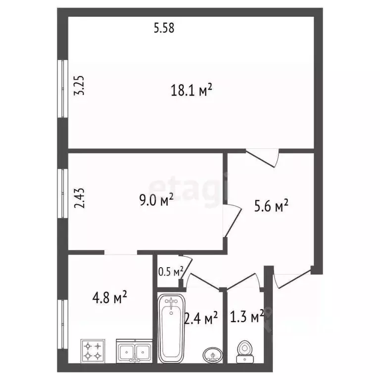 2-к кв. Санкт-Петербург Заневский просп., 20 (42.0 м) - Фото 2