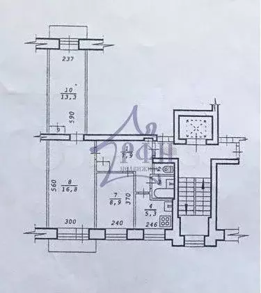 3-к. квартира, 58,3 м, 6/9 эт. - Фото 0