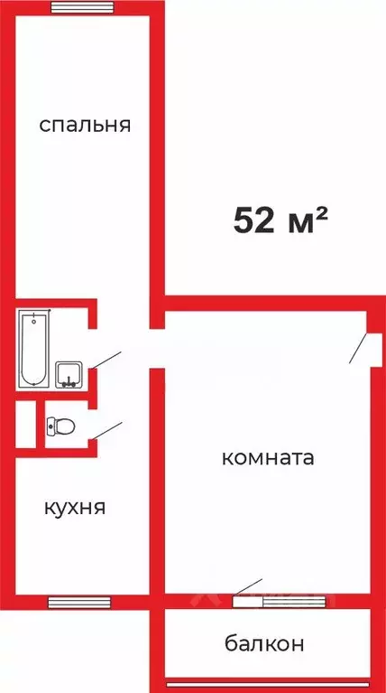 2-к кв. Челябинская область, Челябинск ул. Братьев Кашириных, 95 (52.1 ... - Фото 1