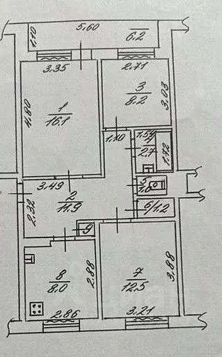 3-к кв. Адыгея, Тахтамукайский район, Энем пгт Красная ул., 13 (62.0 ... - Фото 2