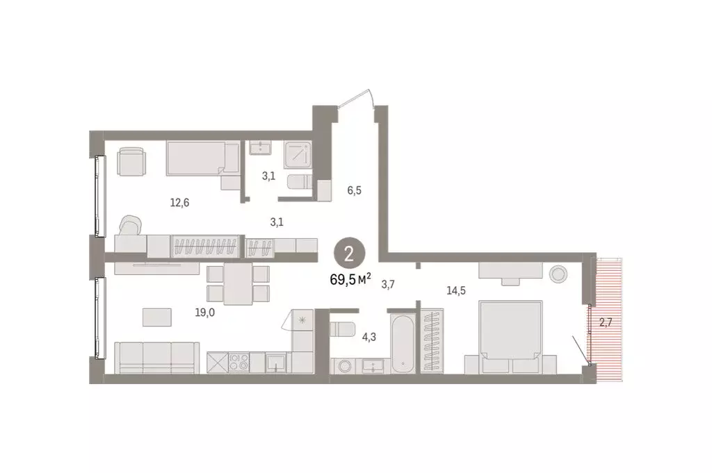 2-комнатная квартира: Екатеринбург, жилой район Сортировочный, ... - Фото 2