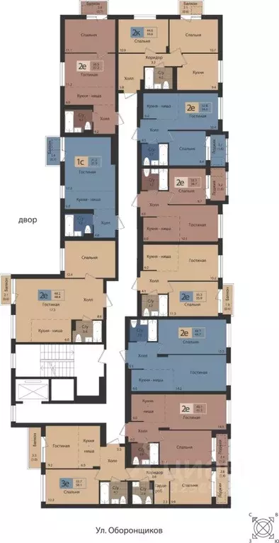 2-к кв. Пермский край, Пермь ул. Оборонщиков, 6 (44.6 м) - Фото 2