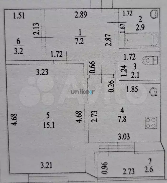 1-к. квартира, 38,3 м, 7/12 эт. - Фото 0