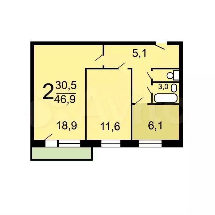 Аукцион: 2-к. квартира, 45 м, 3/9 эт. - Фото 0