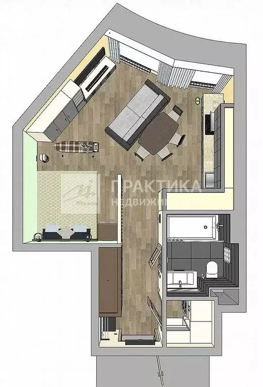1-комнатная квартира: Москва, улица Лобачевского, 120к1 (37.4 м) - Фото 2