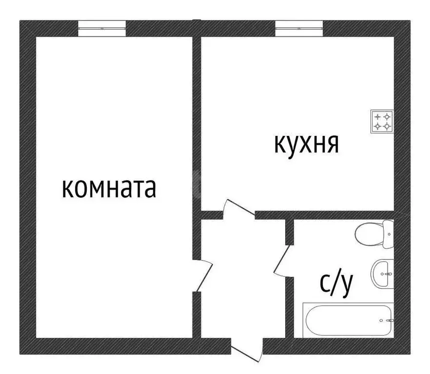 1-комнатная квартира: Курган, Новая улица, 4 (29 м) - Фото 0