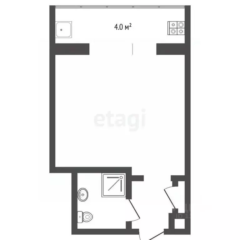 Студия Тюменская область, Тюмень ул. 30 лет Победы, 79 (12.5 м) - Фото 2