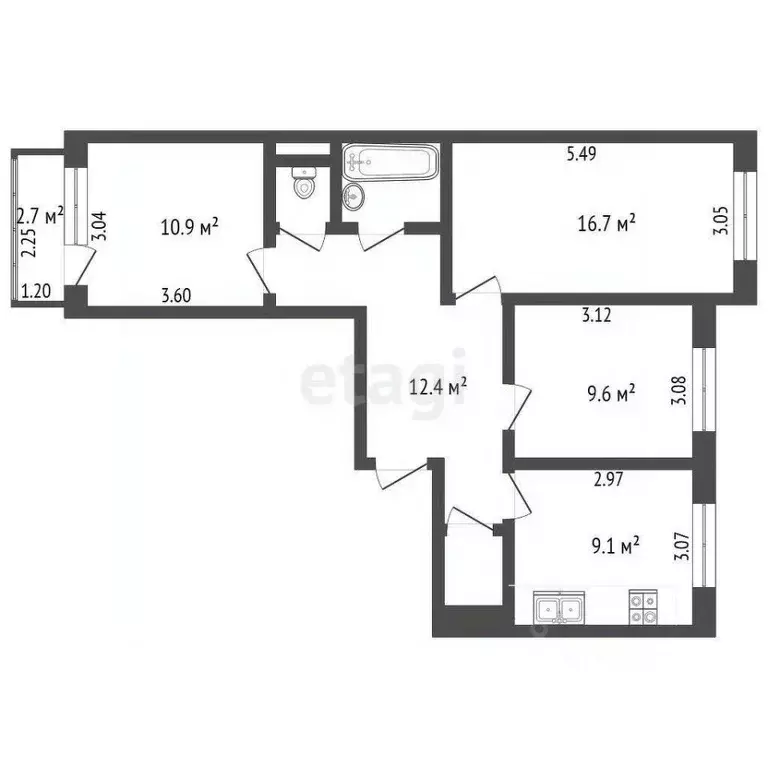 3-к кв. Ямало-Ненецкий АО, Новый Уренгой Лимбяяха мкр, Приозерный мкр, ... - Фото 1