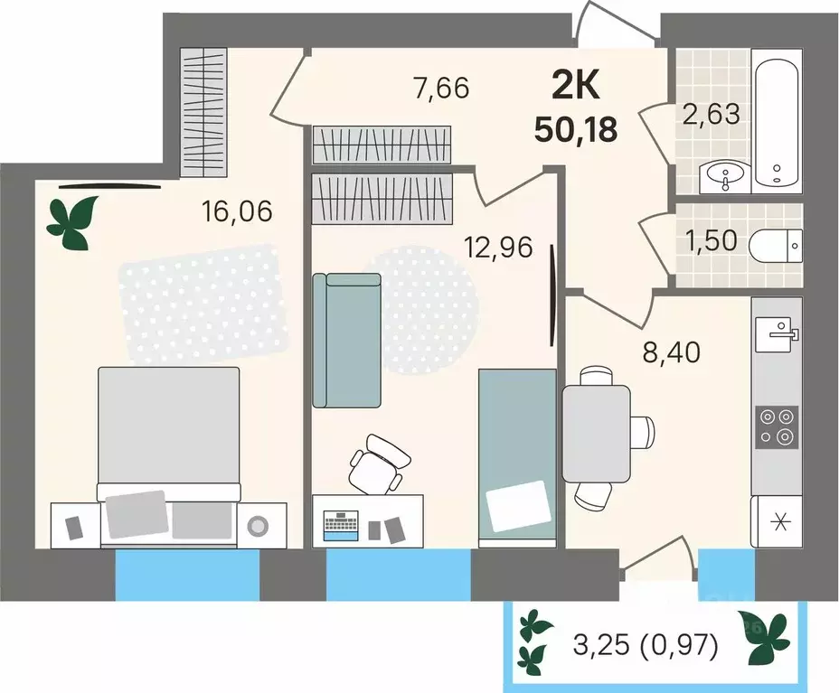 2-к кв. Пермский край, Пермский муниципальный округ, с. Култаево ул. ... - Фото 1