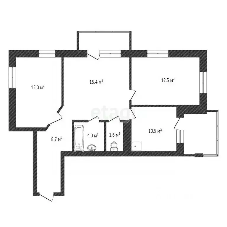 3-к кв. Красноярский край, Красноярск Северный мкр, ул. Мате Залки, 7 ... - Фото 2