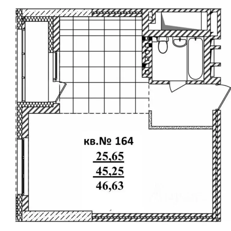 Студия Новосибирская область, Новосибирск Садовая ул., 17 (46.63 м) - Фото 0