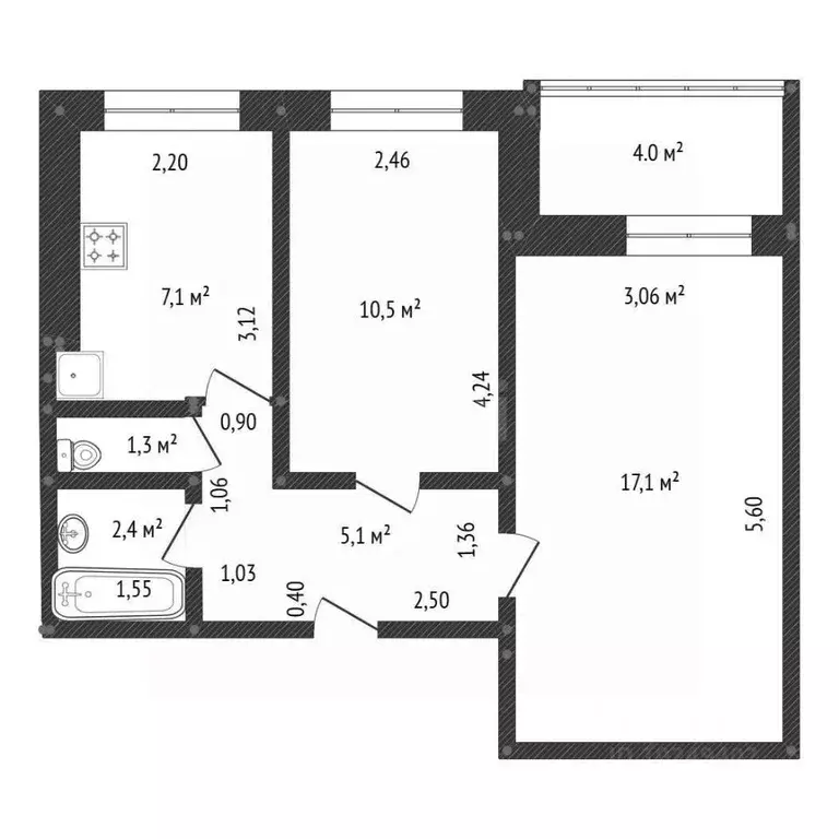 2-к кв. Башкортостан, Уфа Интернациональная ул., 15/1 (43.2 м) - Фото 2
