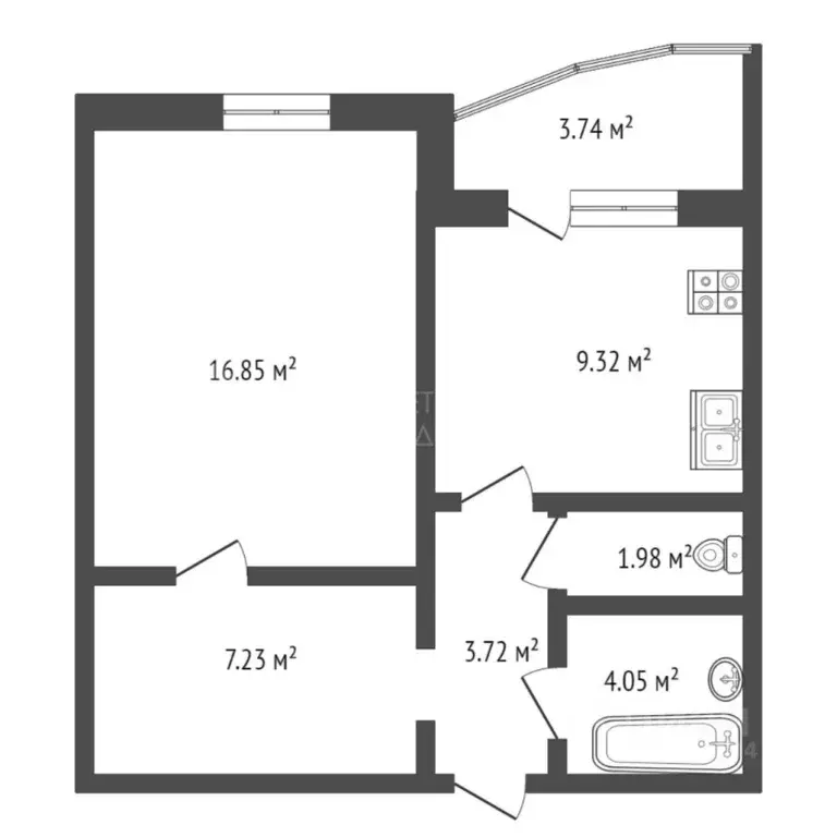 1-к кв. Тюменская область, Тюмень Широтная ул., 190 (43.3 м) - Фото 2