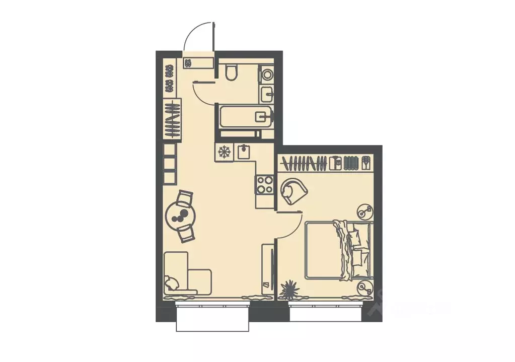 1-к кв. Пензенская область, Пенза Велларт Сити жилой комплекс (41.4 м) - Фото 2