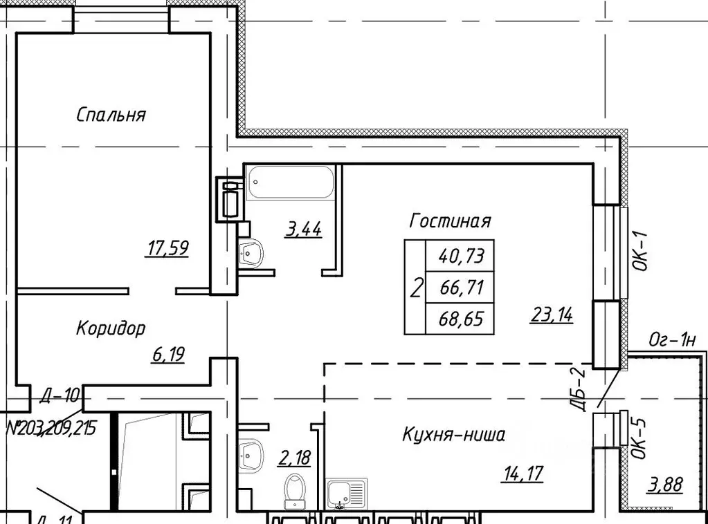 2-к кв. Оренбургская область, Оренбург Уральская ул., 2/9 (72.0 м) - Фото 1