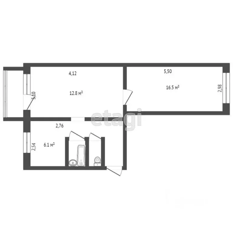 2-к кв. Кемеровская область, Юрга просп. Победы, 12Б (45.5 м) - Фото 2