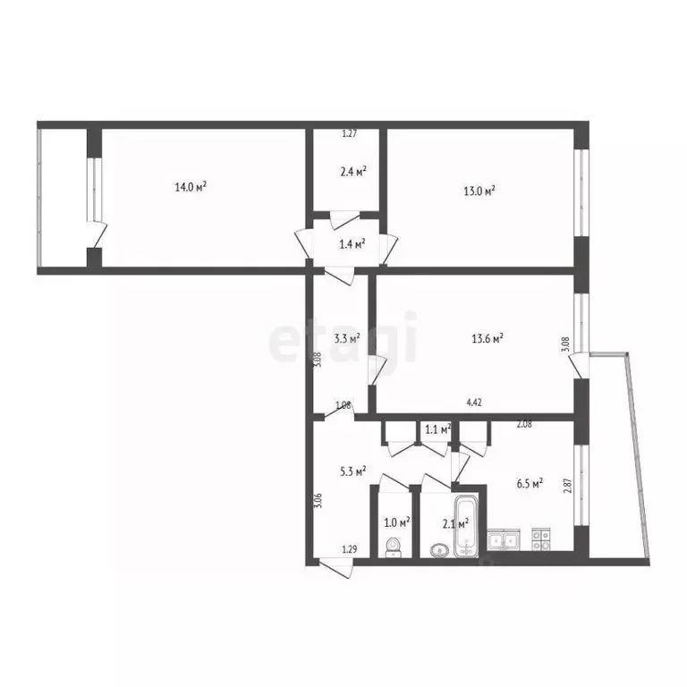 3-к кв. Мордовия, Саранск Гожувская ул., 4 (63.8 м) - Фото 0