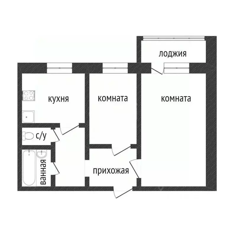 2-к кв. Курганская область, Курган Заозерный жилрайон, 5-й мкр, 30 ... - Фото 2