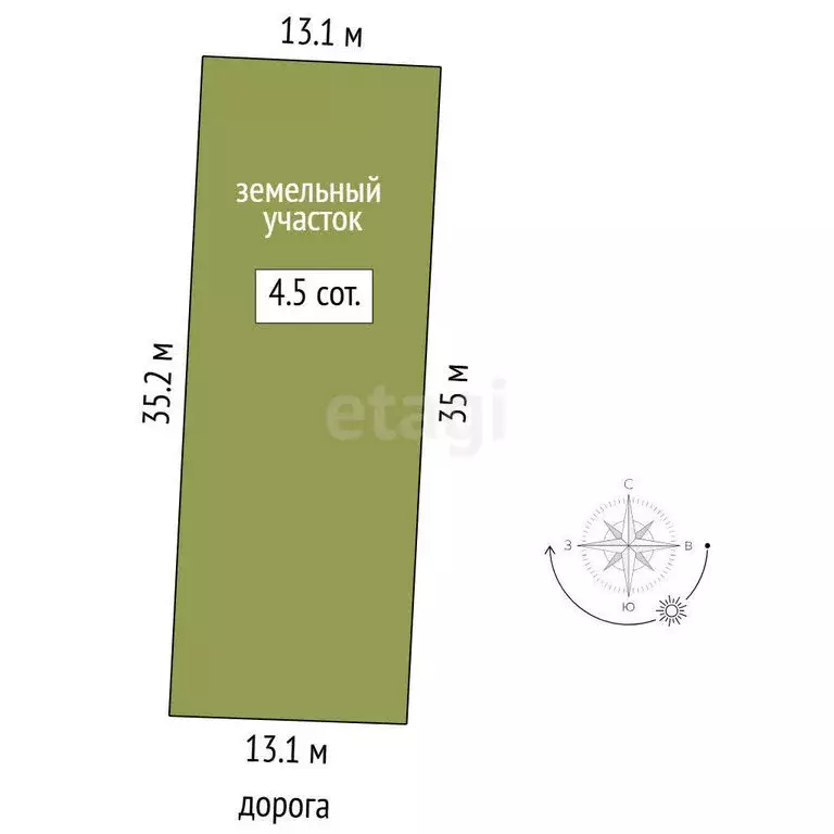 Участок в Тюмень, садовое товарищество Царево, Лазурная улица (4.54 м) - Фото 1