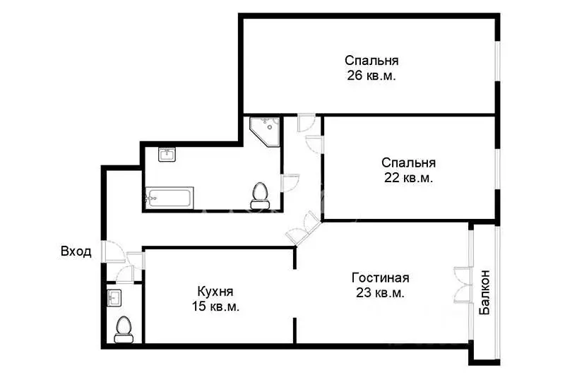 3-к кв. Москва Нежинская ул., 1к2 (120.0 м) - Фото 2