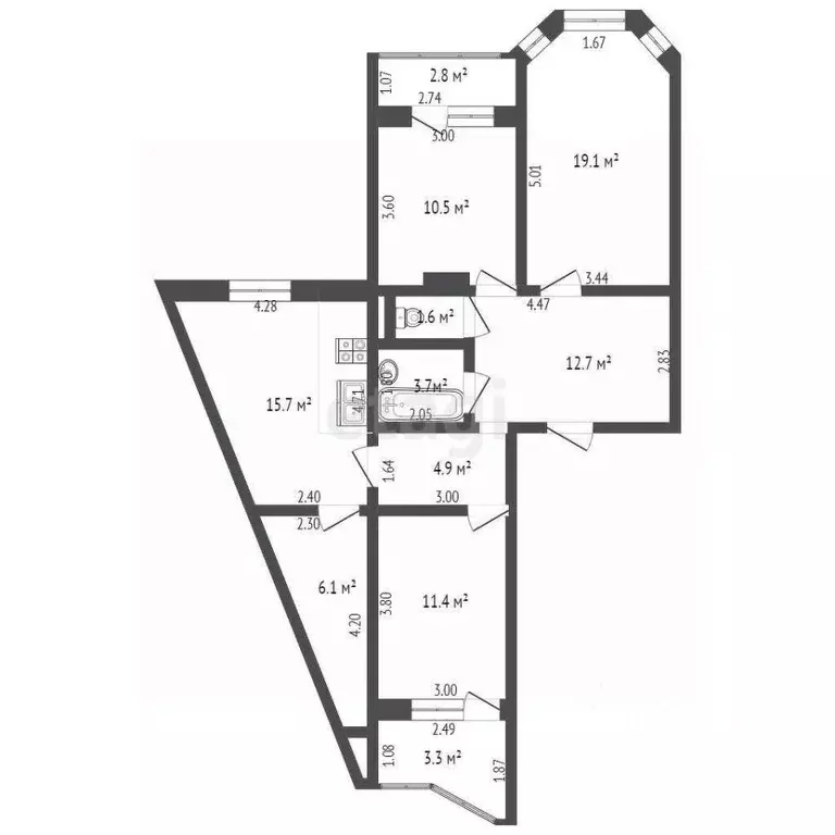 3-к кв. Москва, Москва, Московский г. 3-й мкр, 4 (85.0 м) - Фото 0