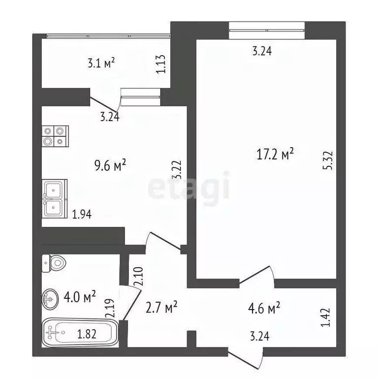 1-к кв. Удмуртия, Ижевск ул. Михаила Петрова, 43к4 (39.0 м) - Фото 1