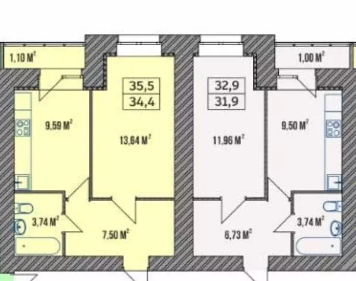 Продаётся 1-к квартира, 32.9 м - Фото 1
