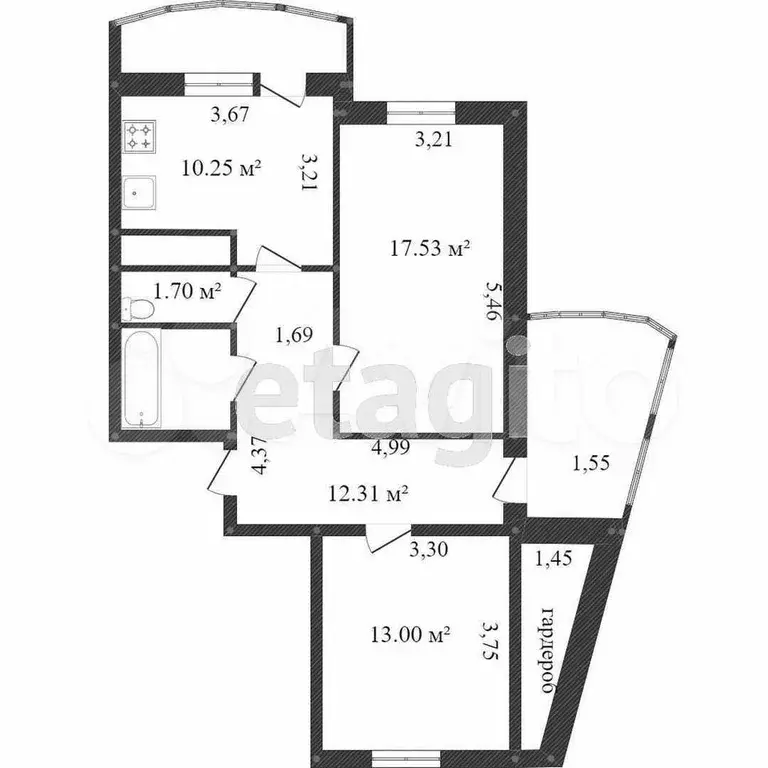 2-к. квартира, 70 м, 4/7 эт. - Фото 0