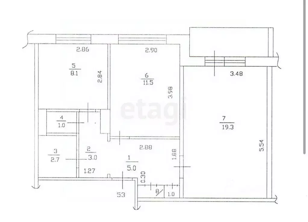 2-к кв. Смоленская область, Смоленск ул. Николаева, 31 (54.9 м) - Фото 1