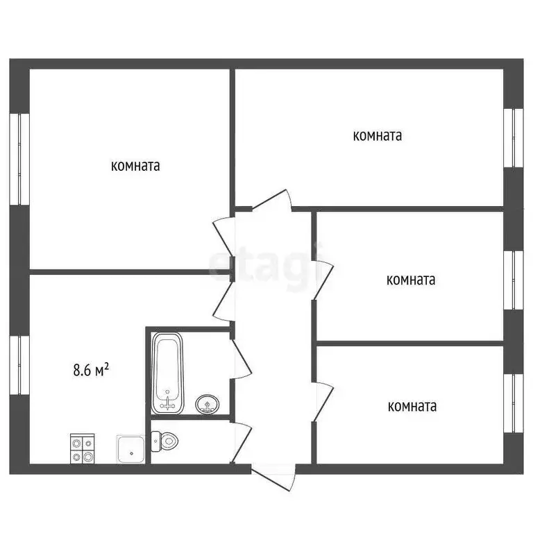 4-комнатная квартира: Рыбинск, улица Моторостроителей, 21 (95.5 м) - Фото 1