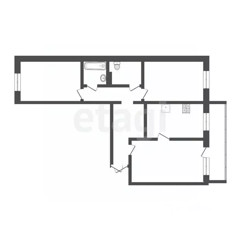 3-к кв. Тюменская область, Тюмень ул. Монтажников, 17к1 (85.2 м) - Фото 1