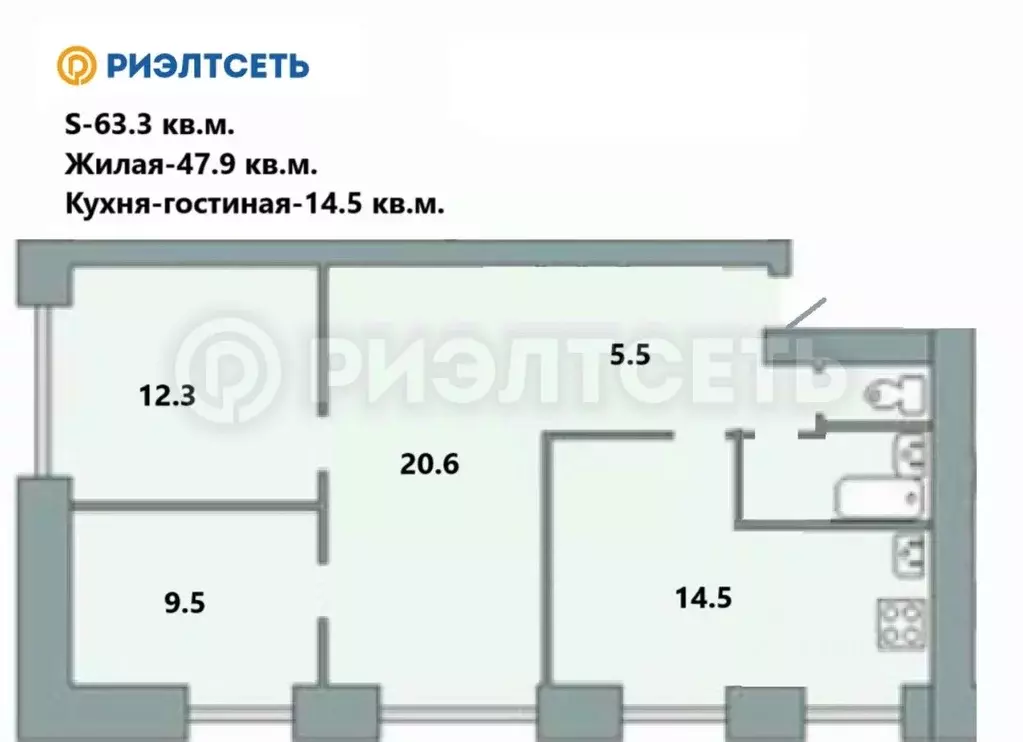 4-к кв. Мурманская область, Мурманск ул. Челюскинцев, 21А (63.3 м) - Фото 0