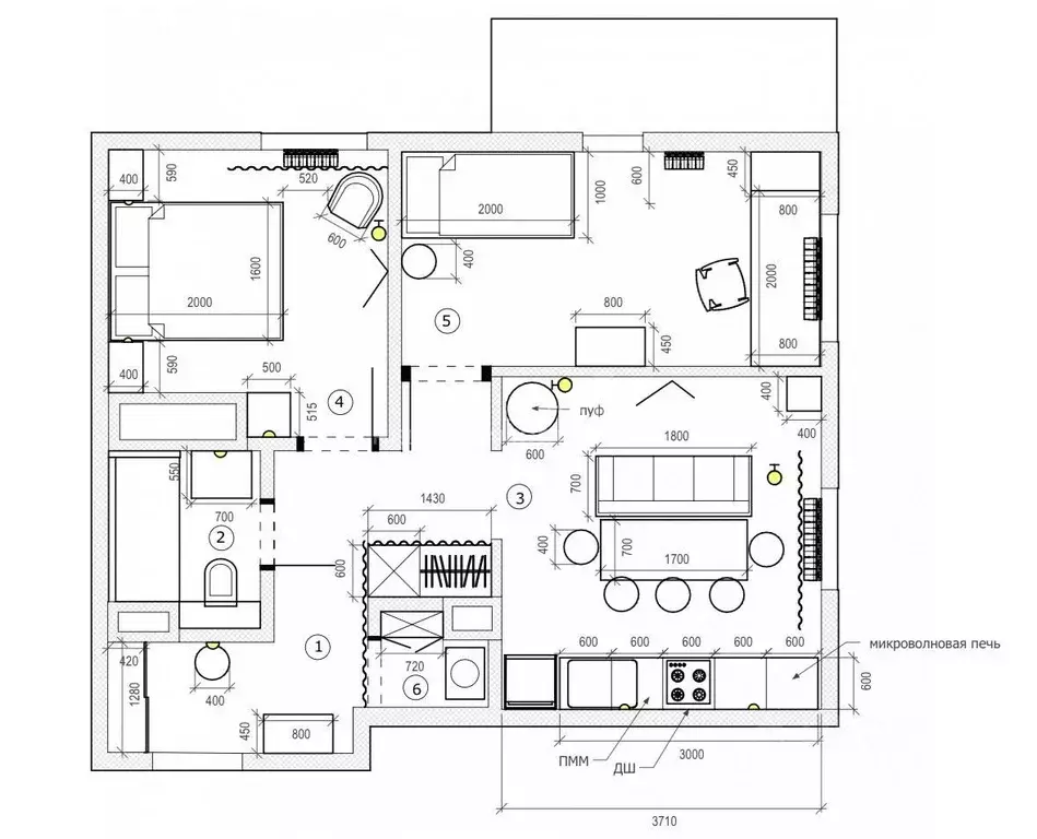 2-к кв. Татарстан, Казань проезд Созидателей, 7 (52.2 м) - Фото 2