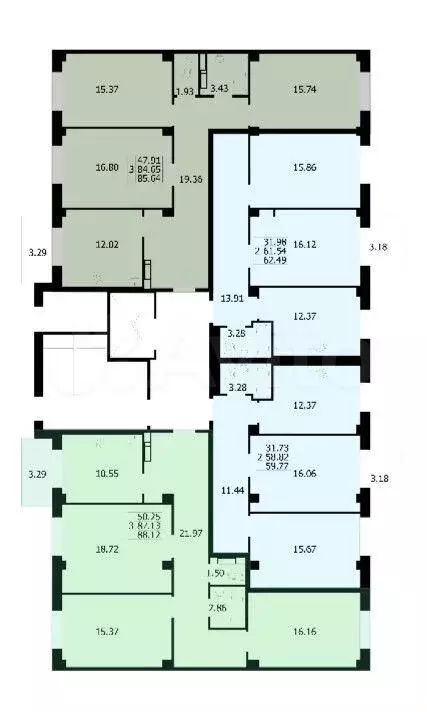 3-к. квартира, 85,6 м, 8/9 эт. - Фото 1