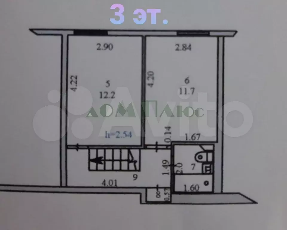 3-к. квартира, 63 м, 2/5 эт. - Фото 1