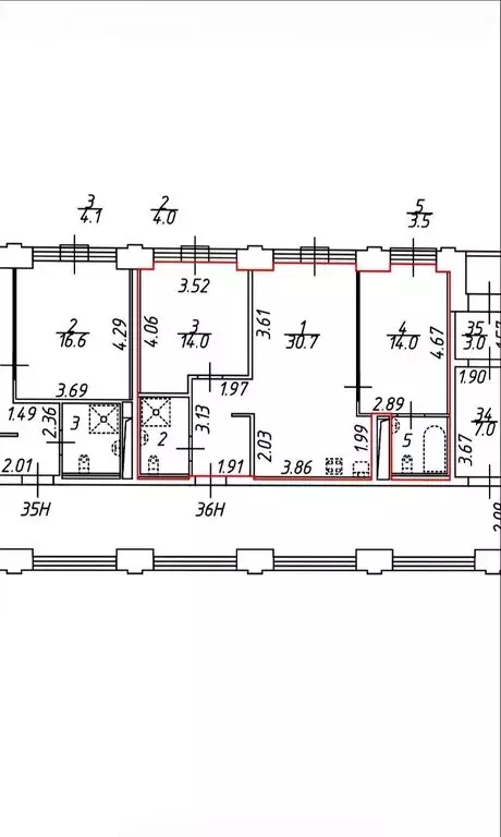 2-комнатная квартира: Санкт-Петербург, набережная Макарова, 58с2 (66.2 ... - Фото 1
