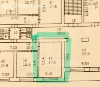 1к в 8-комнатной квартире (17.6 м) - Фото 1