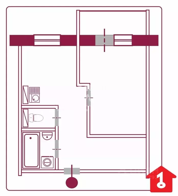 1-к кв. Омская область, Омск Московка-2 мкр, ул. Молодова, 24 (33.0 м) - Фото 2