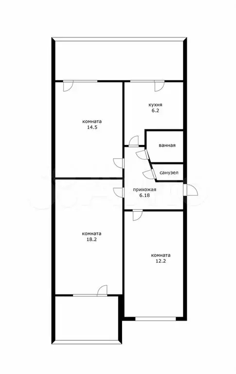 3-к. квартира, 70 м, 5/5 эт. - Фото 0